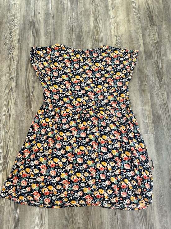 LOFT Floral Side-Tie Henley Mini Dress Size Medium - Picture 4 of 4